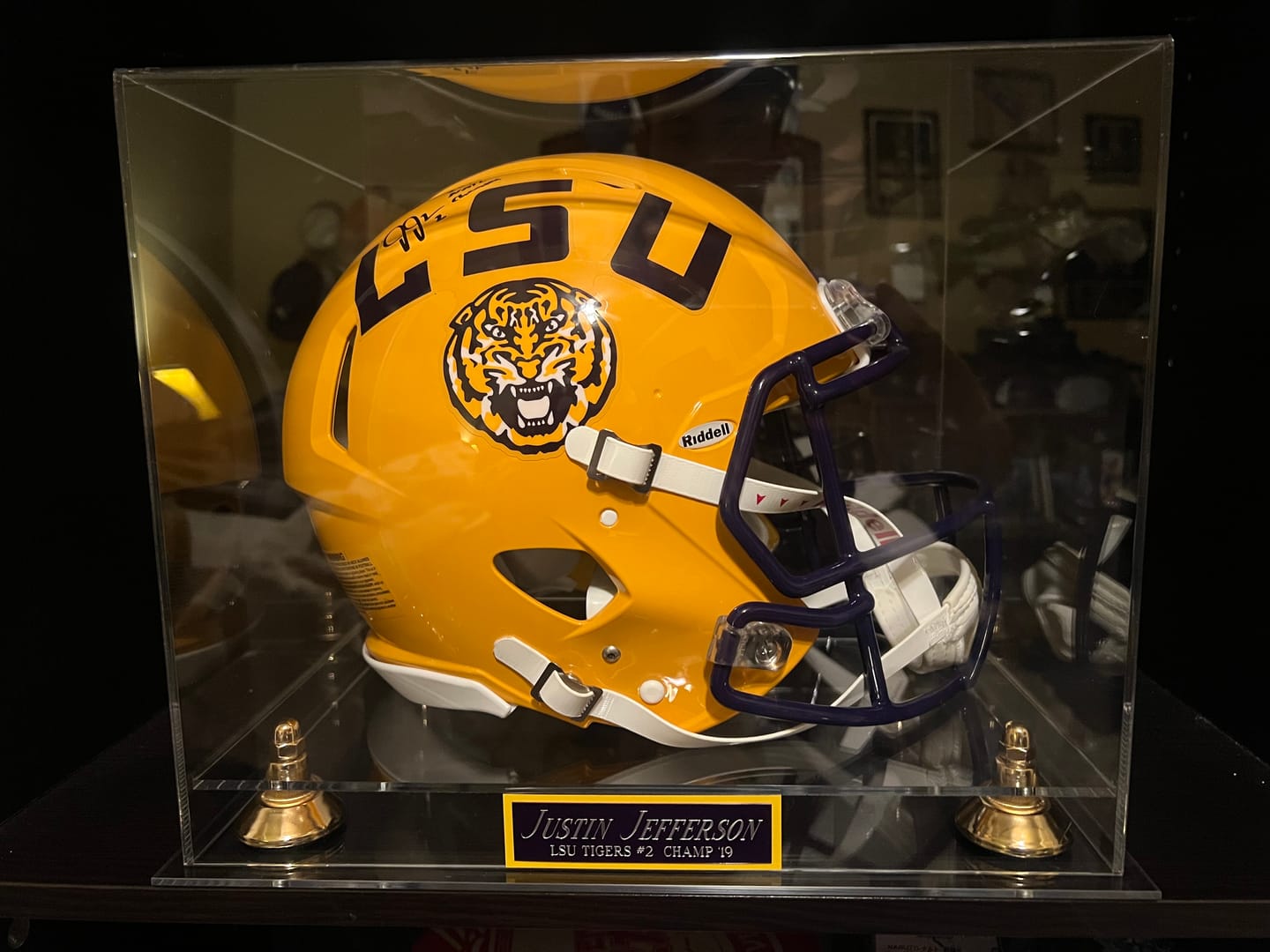 Customer photo review of Acrylic Full Size Football Helmet Display Case - Clear (V44/A002)