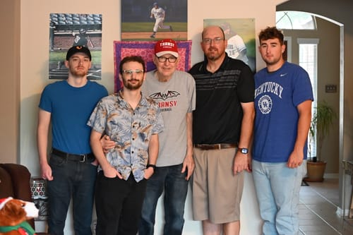 Customer photo review of Wooden Baseball Stand Display Holder
