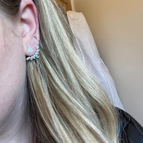 Customer photo review of DEMI Statement Ear Jackets (Rose Gold, Gold & Silver)