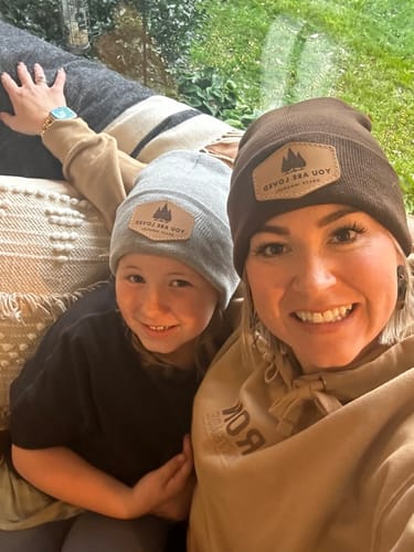 Customer photo review of Custom Leather Patch Beanie