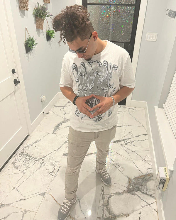 Customer photo review of Aelfric Eden Futuristic Liquid Metal Design Tee