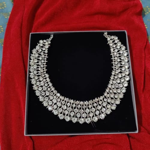 Customer photo review of KIARA Silver Rhinestone Embellished Necklace