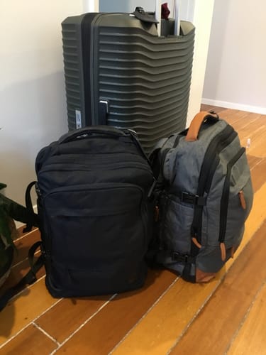 Customer photo review of Falco 40L Expandable Airline Approved Carry On Travel Backpack