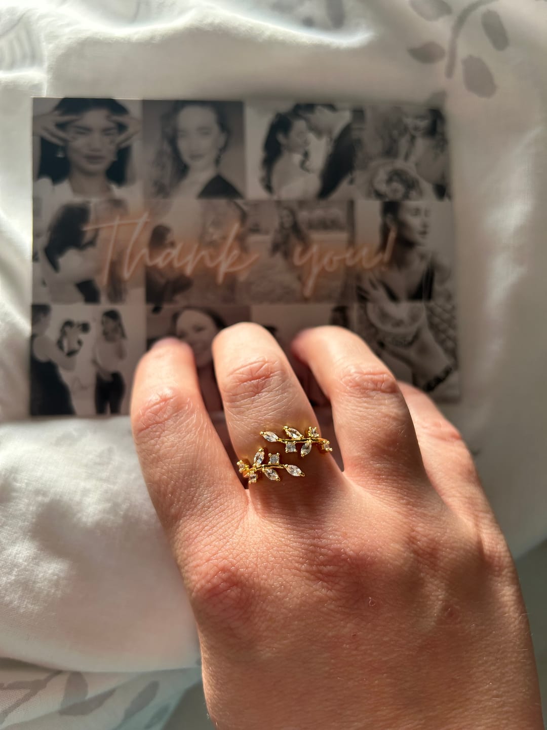 Customer photo review of 18K Crystal Vine Ring
