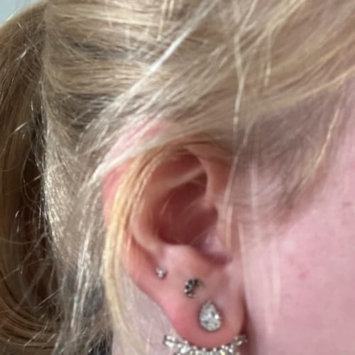 Customer photo review of DEMI Statement Ear Jackets (Rose Gold, Gold & Silver)
