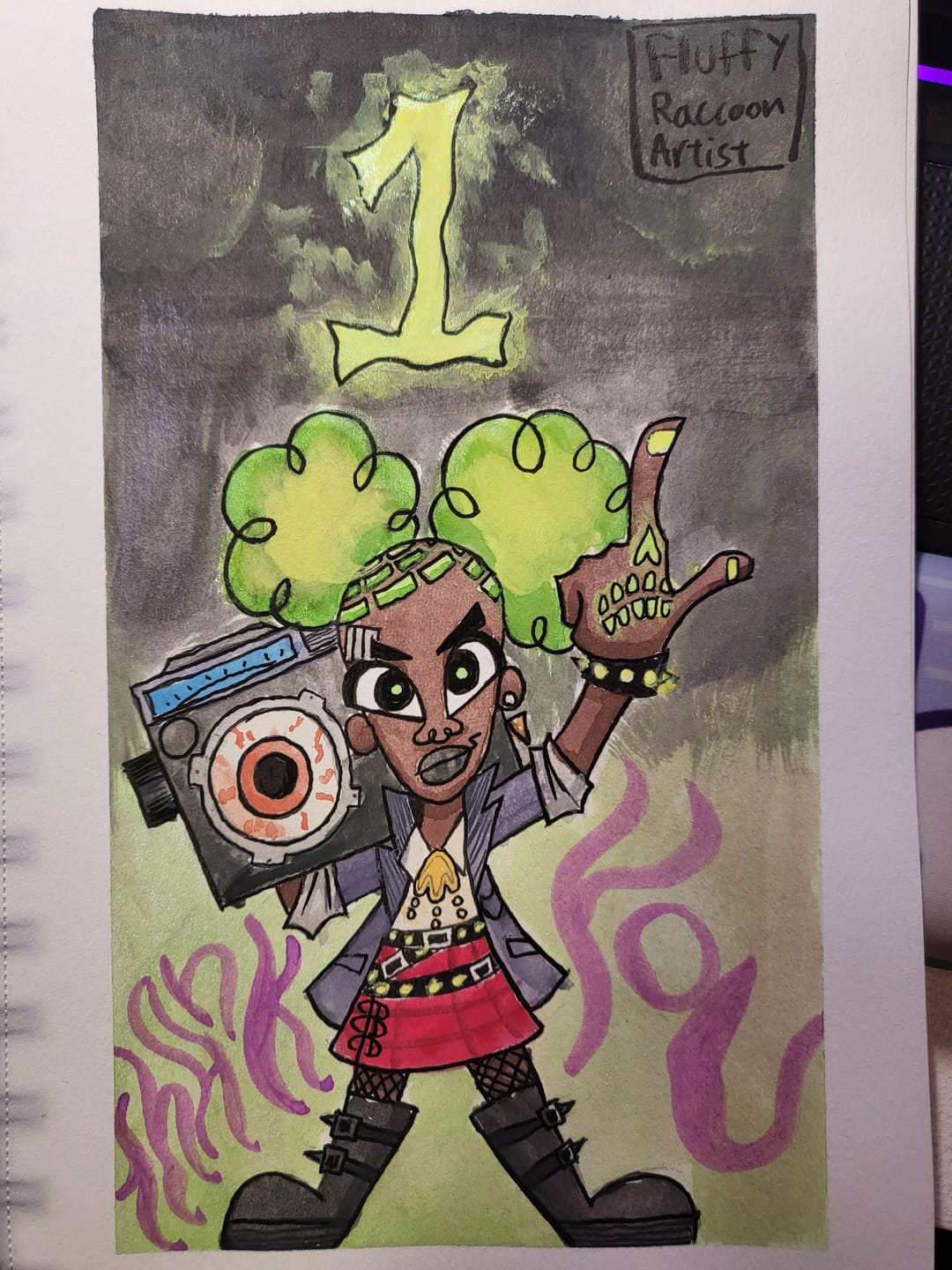 Customer photo review of Ohuhu Spiral-Bound Mix Media Pad for Multiple Techniques