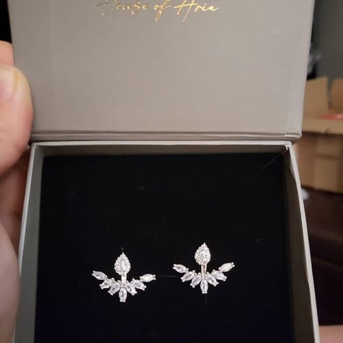 Customer photo review of DEMI Statement Ear Jackets (Rose Gold, Gold & Silver)