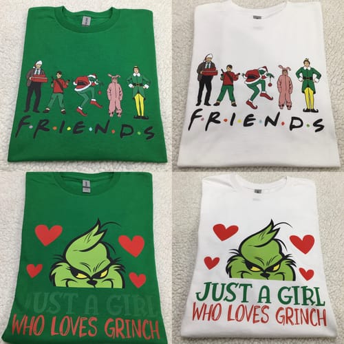 Customer photo review of Just a Girl Who Loves Grinch DTF Transfer