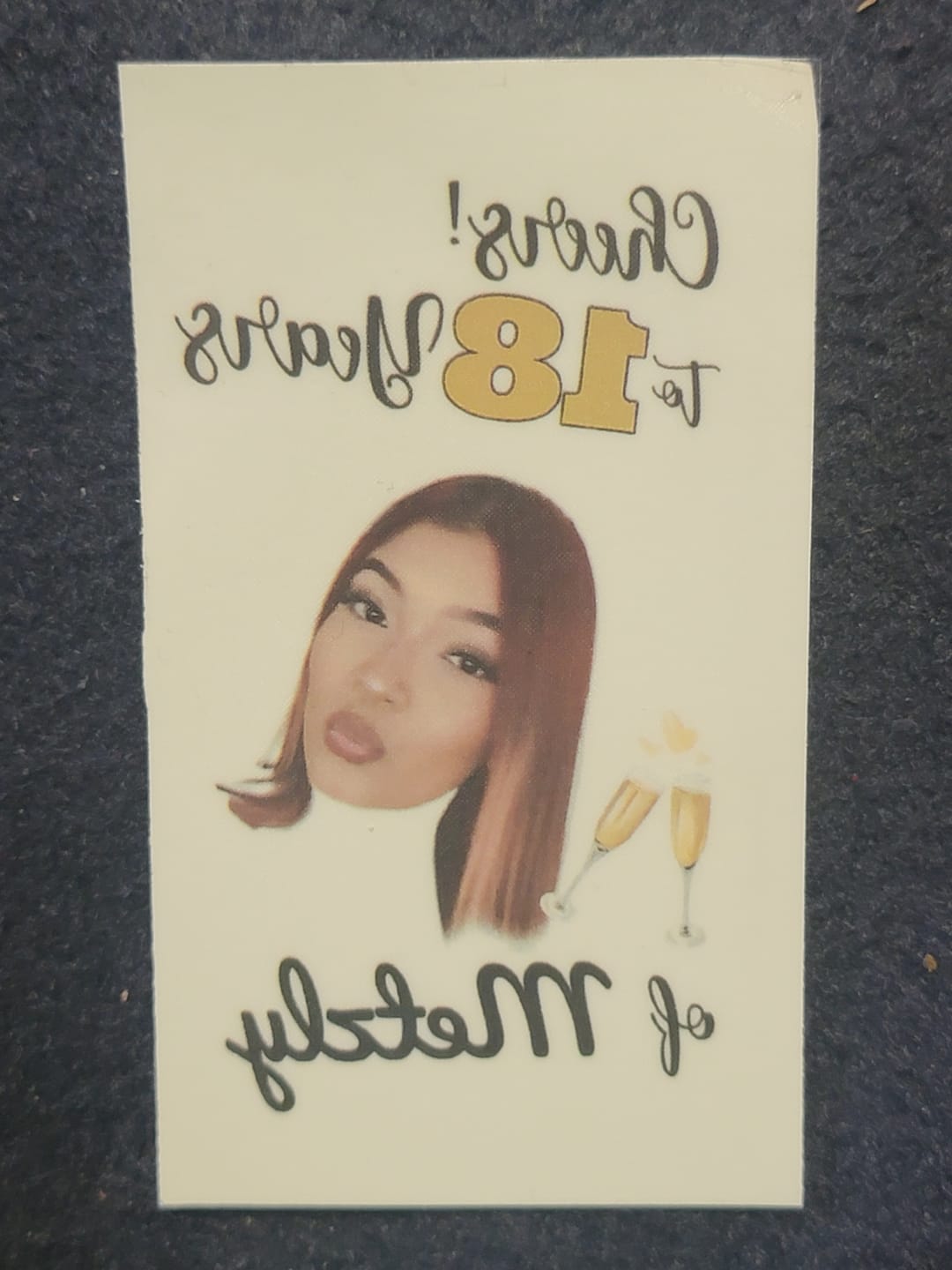 Customer photo review of Cheers to Years! - Temporary Tattoo