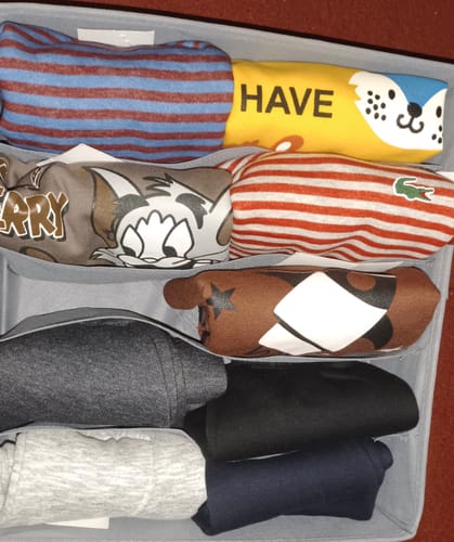 Customer photo review of Qoolish Pack of 4 Grey Drawer Organizer: Organize with Style!