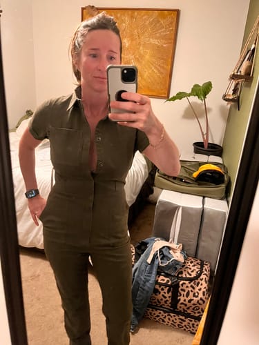 Customer photo review of Pit Crew Jumpsuit Olive
