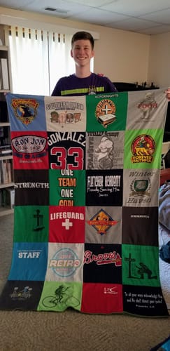 T-shirt quilt featuring braves by Rosellen from NC
