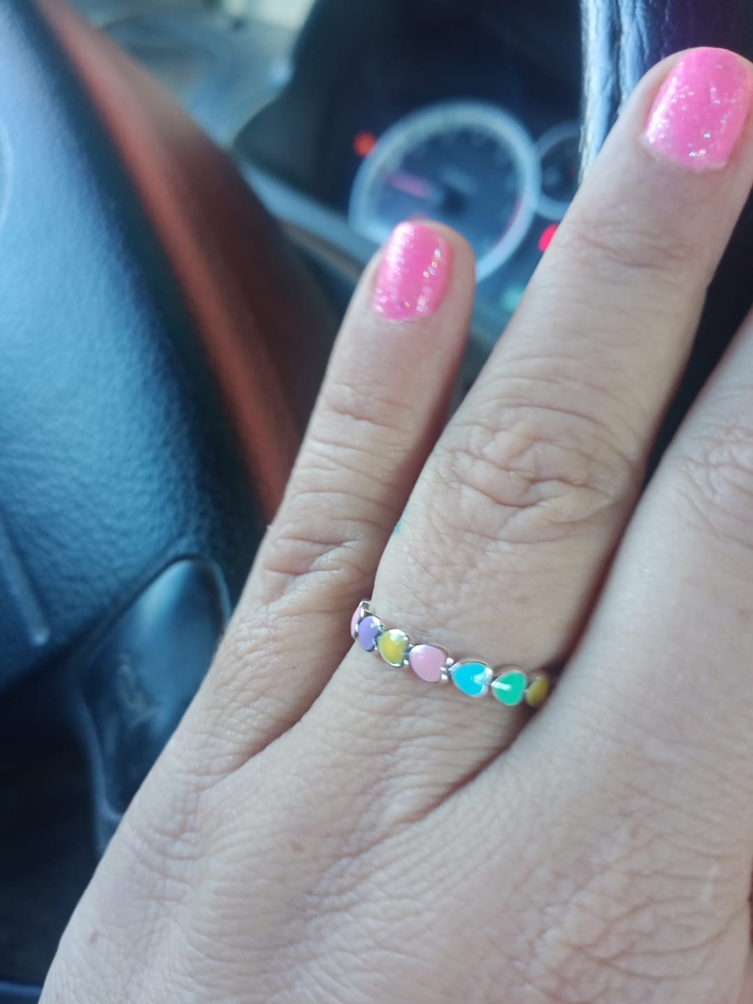Customer photo review of Anillo Corazones Pastel - Plata .925