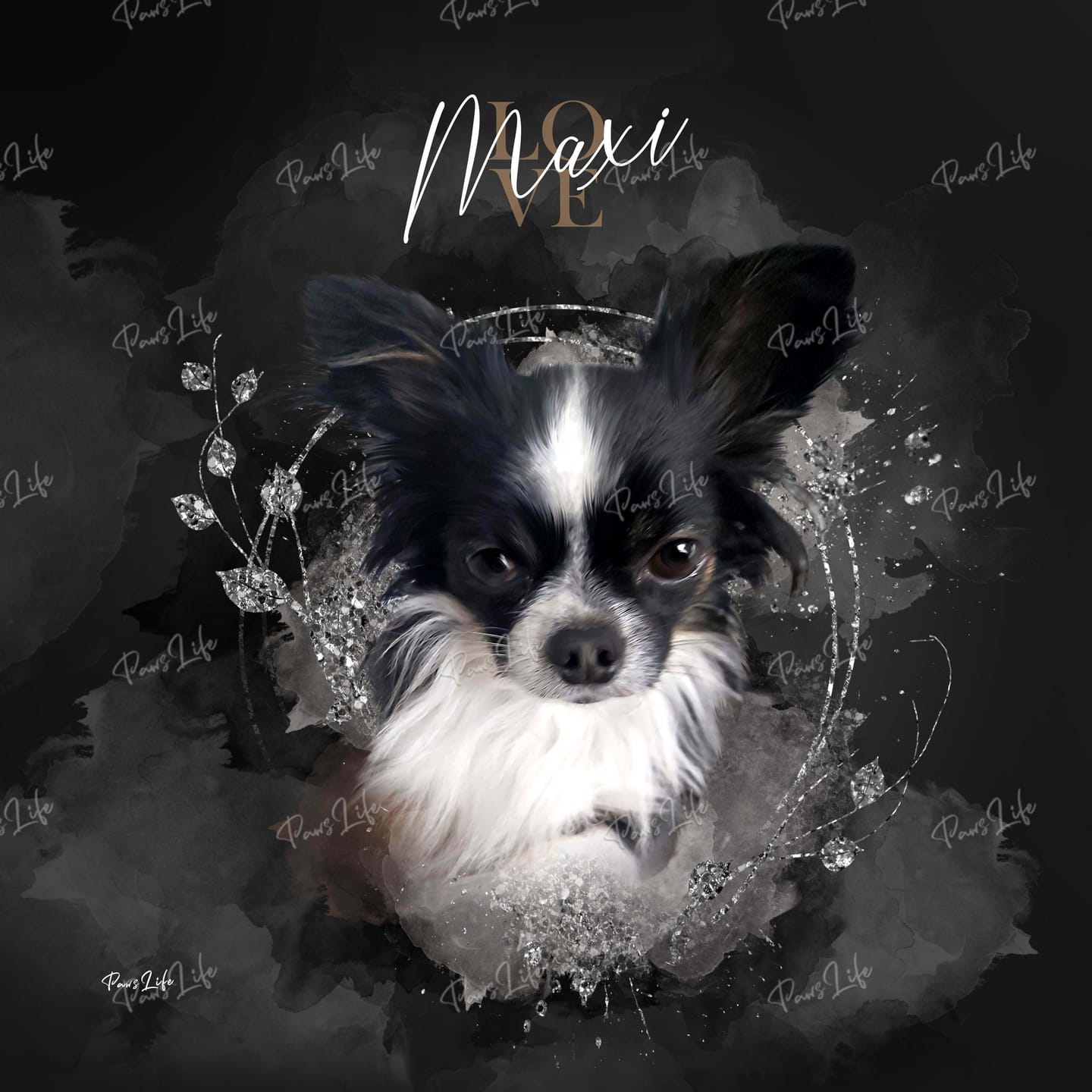Customer photo review of Personalisiertes Portrait - Gold Aquarell Stil