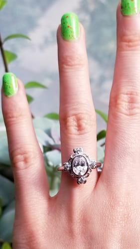 Customer photo review of Flower Art Deco CZ Ring in Sterling Silver
