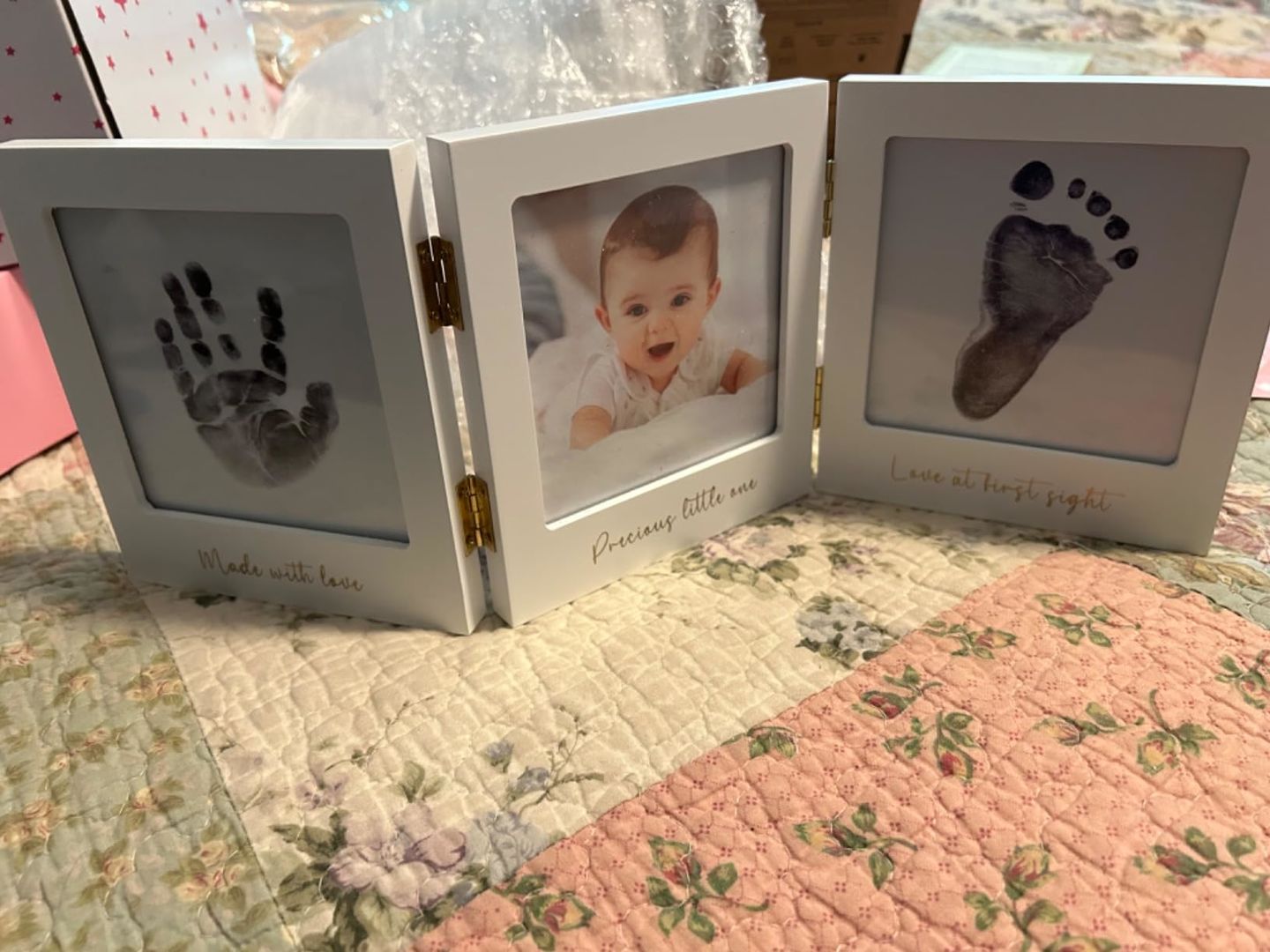 Customer photo review of Fond Clean Touch Inkless Hand and Footprint Frame