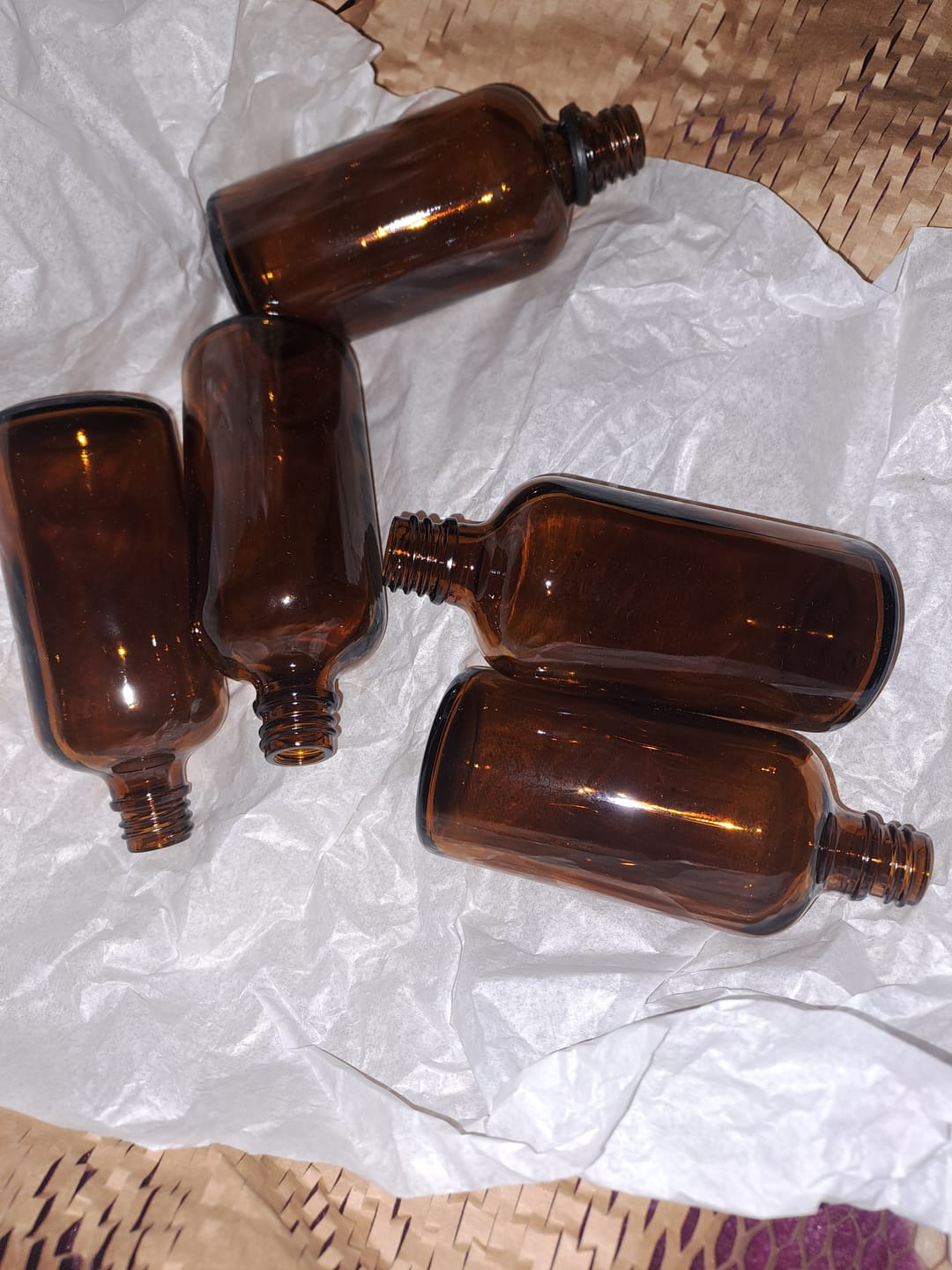 Customer photo review of 100 ml Glass Amber Bottle (18 mm neck) - No Closure