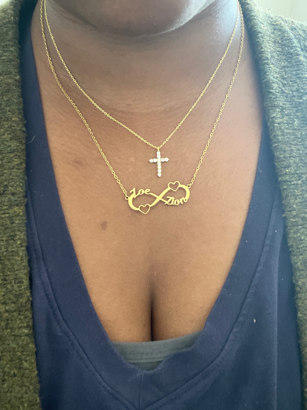 Customer photo review of Infinity Name Necklace