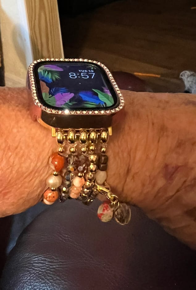 Customer photo review of Rose Quartz Blush Perfect Fit Apple Watch Strap