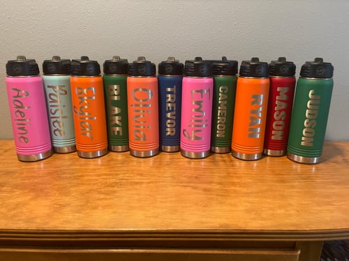 Customer photo review of Personalized | ENGRAVED Insulated Bottle with Straw and Spout