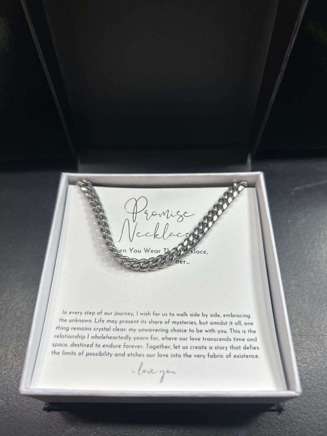 Customer photo review of Promise Necklace For Him, Boyfriend Gift