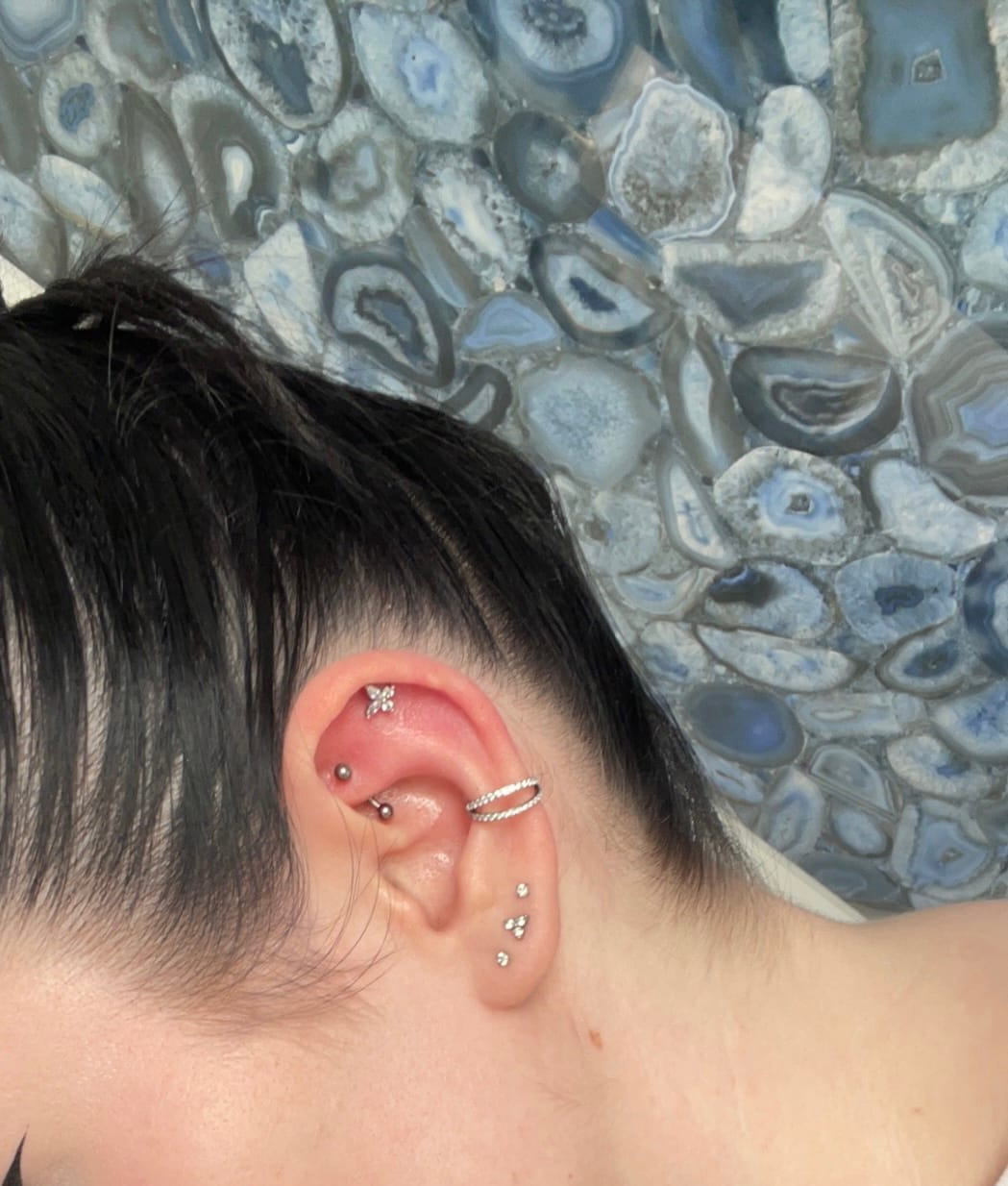 Customer photo review of Butterfly Piercing | Titan
