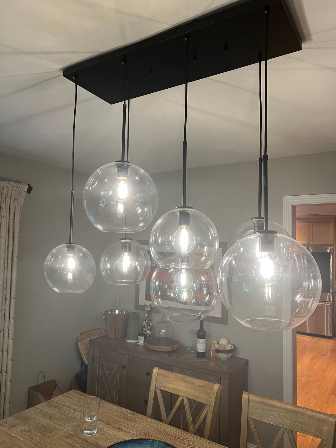 Customer photo review of Globe Cluster Kitchen Island Pendant Light