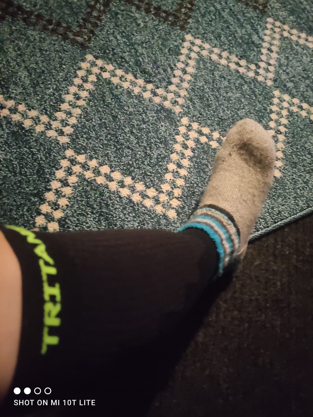 Customer photo review of eXtend High – Kompressiosukat – Musta / Lime