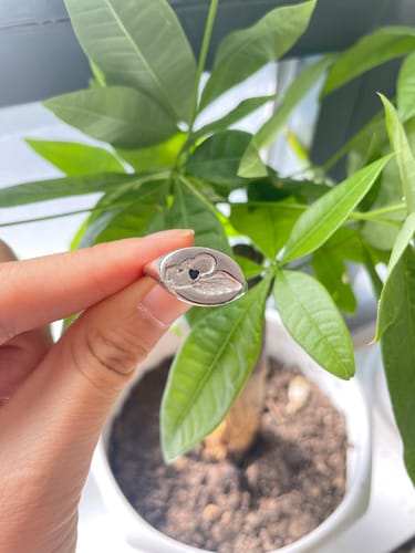 Customer photo review of Mama of an Angel Wings Heart Ring