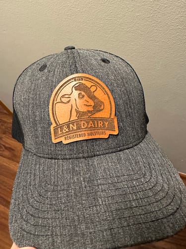 Customer photo review of Custom Leather Patch Trucker Hat Crafters Lab Exclusive Collection