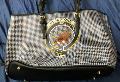 Customer photo review of Gladstone Tartan Family Crest Leather Bag TS23