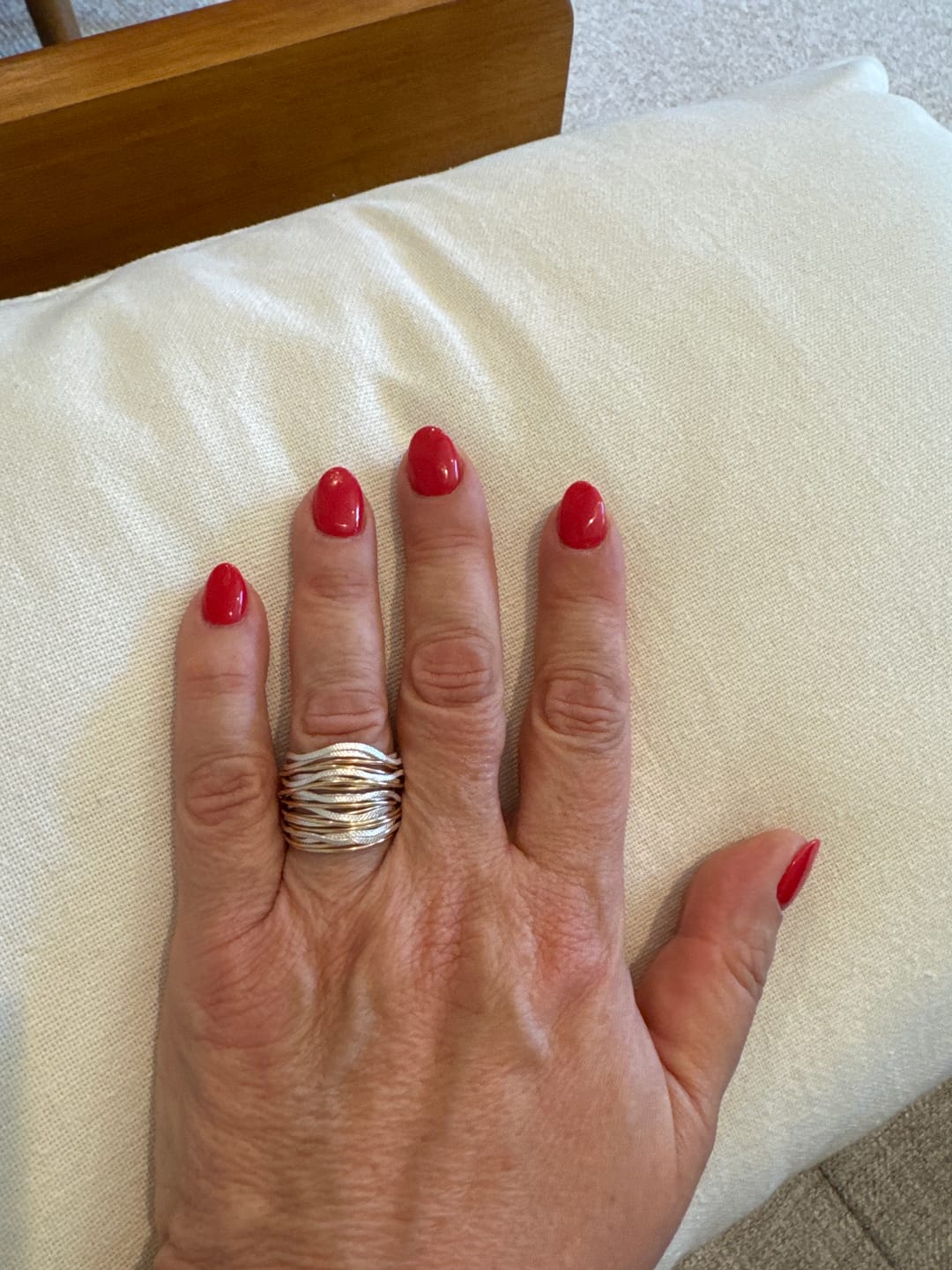 Customer photo review of Gold & Silver Wavy Ring