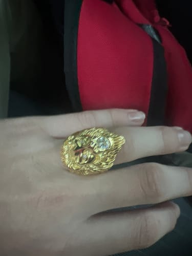 Customer photo review of Certified VVS1 Moissanite 3D Lion Head Ring