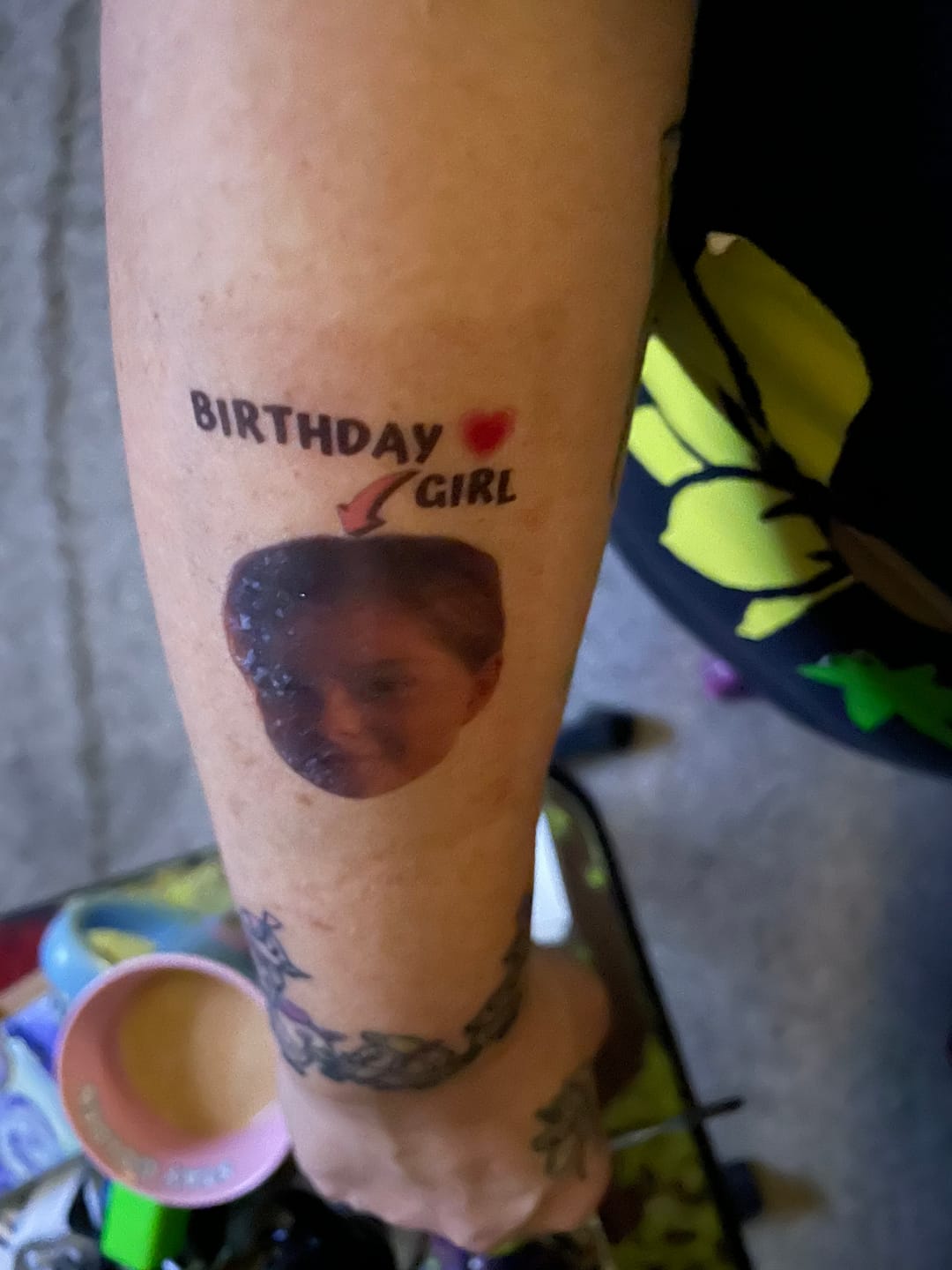 Customer photo review of Baby Birthday Girl Tattoo