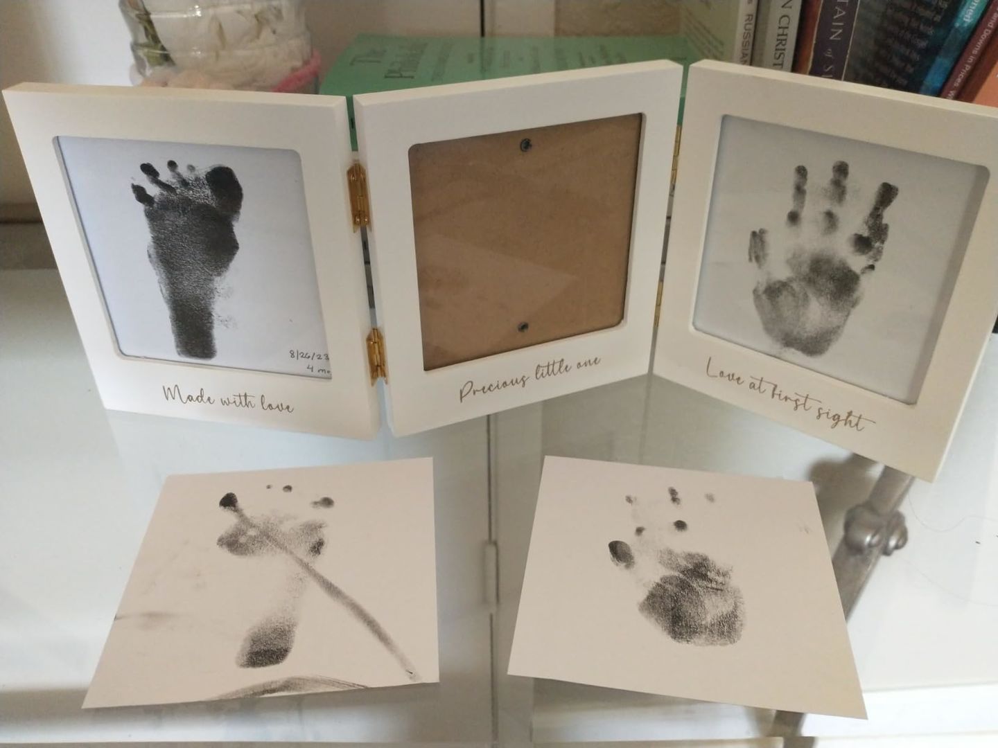 Customer photo review of Fond Clean Touch Inkless Hand and Footprint Frame