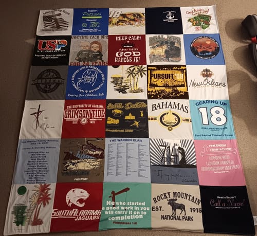 T-shirt quilt featuring south alabama jaguars by GLENDA G from AL