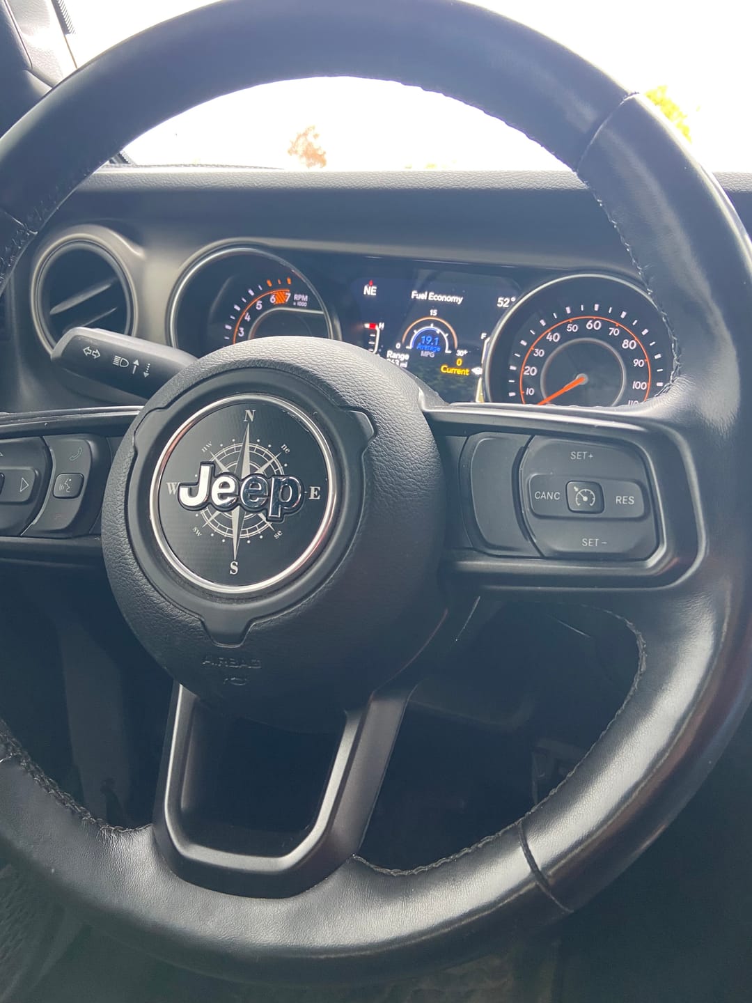 Customer photo review of Compass Steering Wheel Decal for Jeep