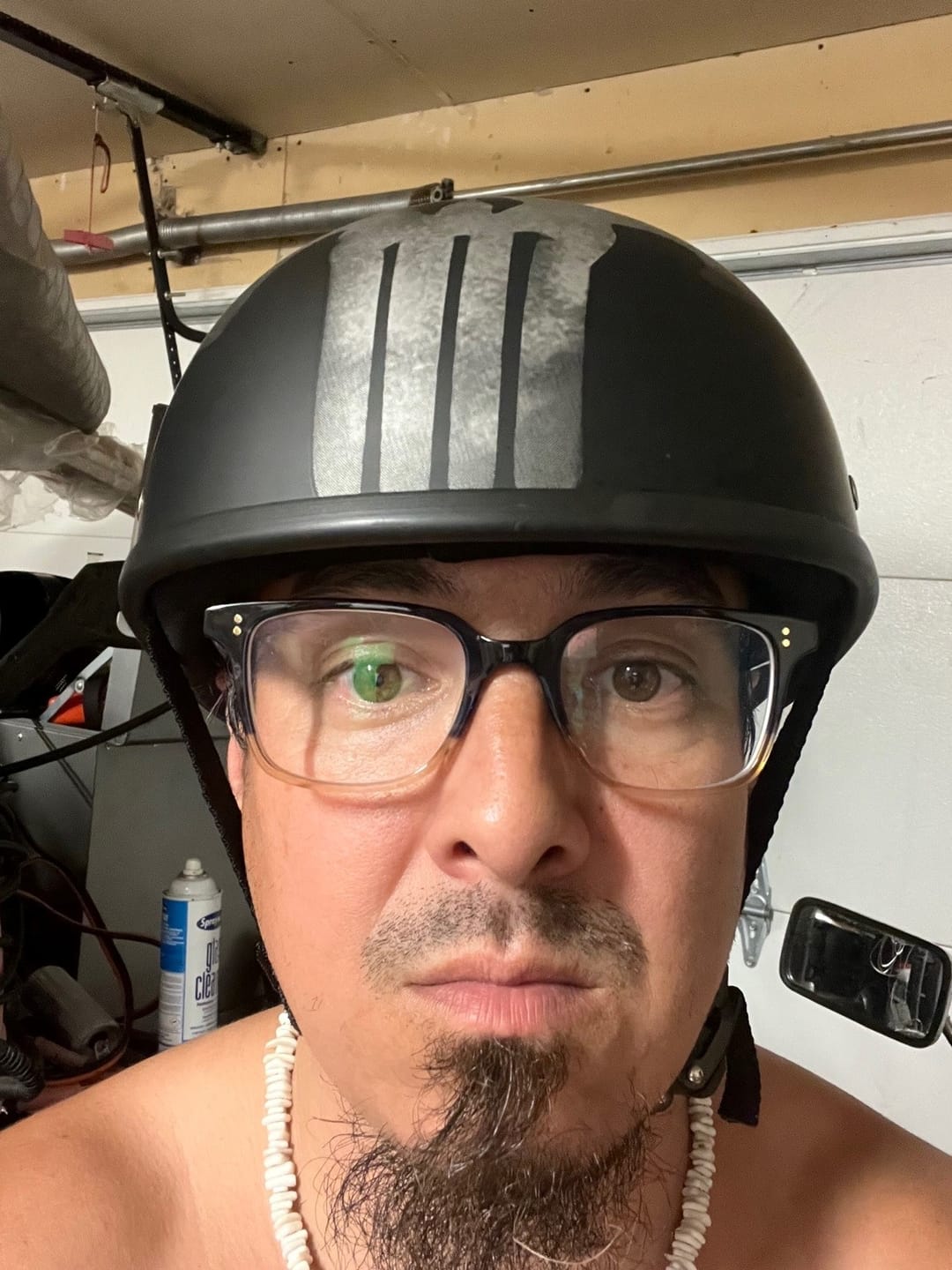 Customer photo review of Smallest Lightest SOA DOT Beanie Helmet / Skull
