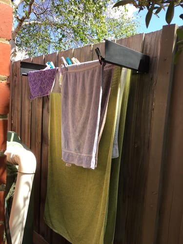 Customer photo review of Wall Mounted Drying Rack - Foldable Indoor and Outdoor Drying Rack