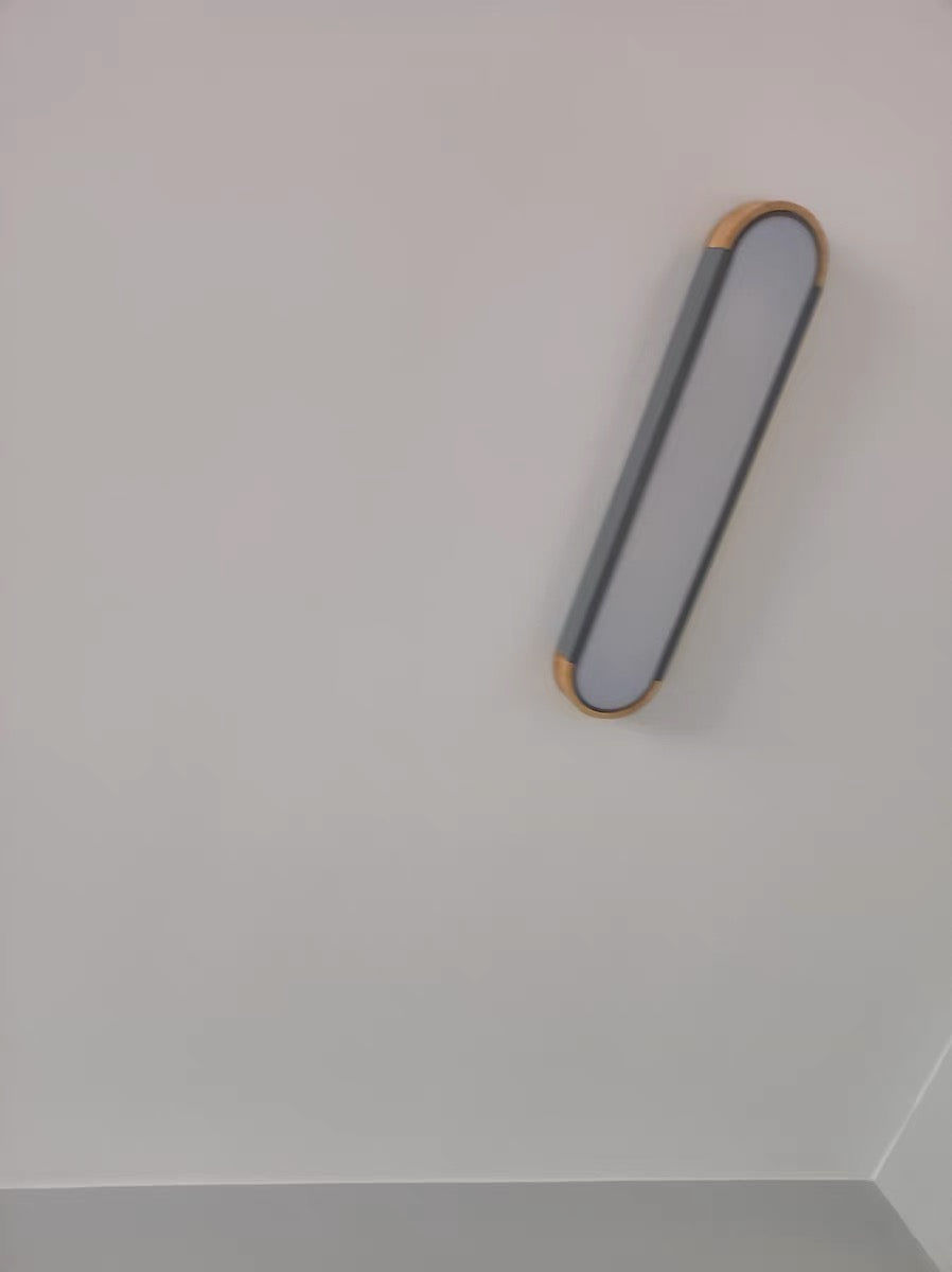 Customer photo review of Oval Led Flush Mount With Wood Accent