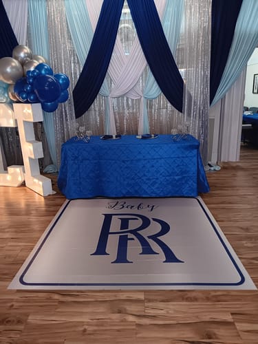 Customer photo review of Custom Floor Decals for Birthday&Baby Shower&Wedding Party Decorations