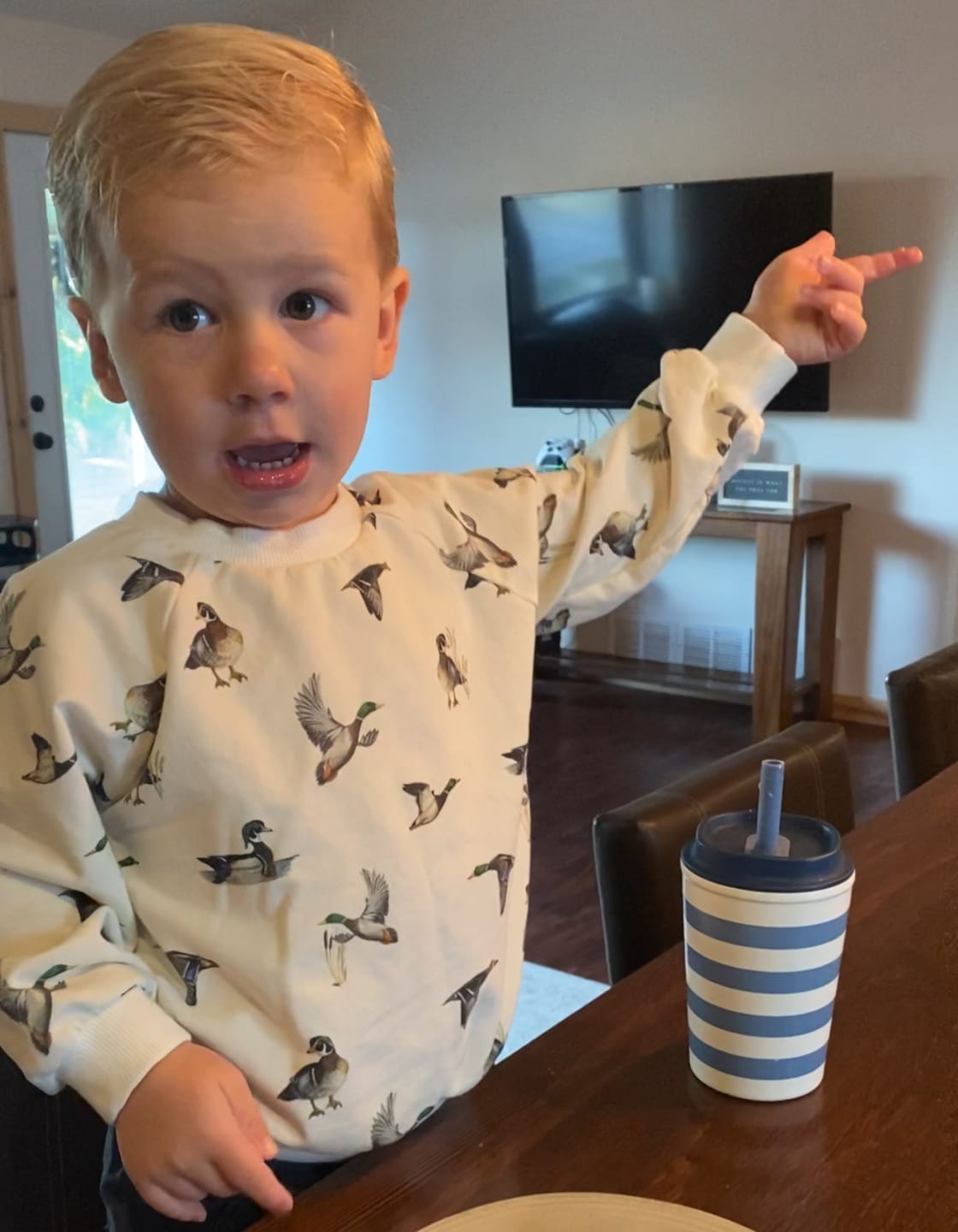 Customer photo review of Diving Ducks - Drop Sleeve Sweatshirt