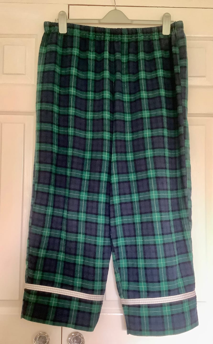Customer photo review of Navy and Green Tartan Brushed Cotton Fabric