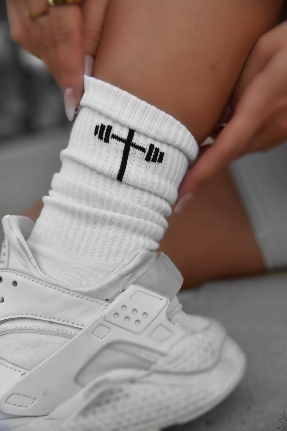 Customer photo review of Crew Socks (1 Pair) - White