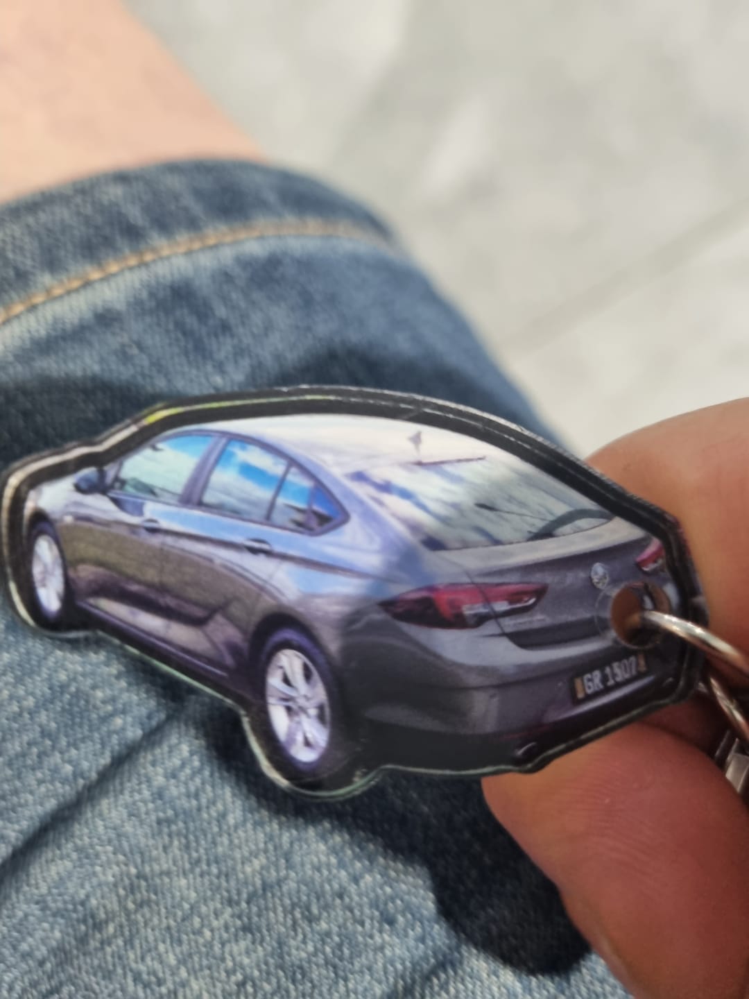 Customer photo review of PG Mini Custom Keychain