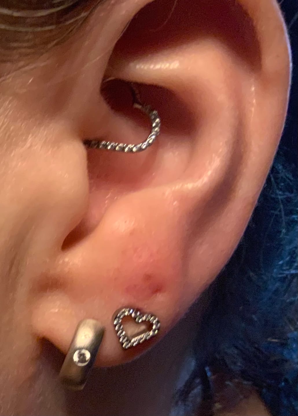 Customer photo review of Heart Clicker Piercing | Titan