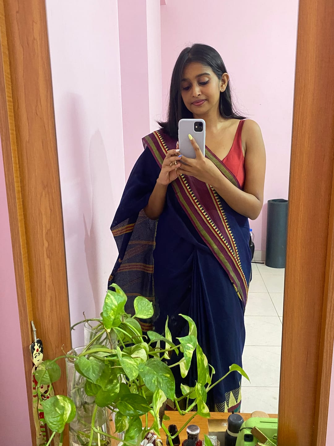 Customer photo review of Blueberry Cotton Saree