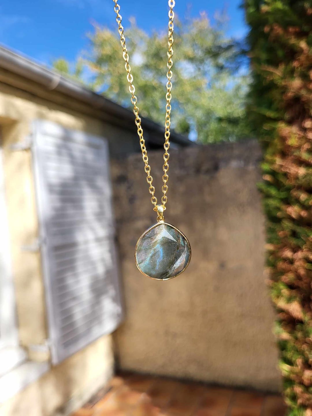 Customer photo review of Collier Labradorite Femme