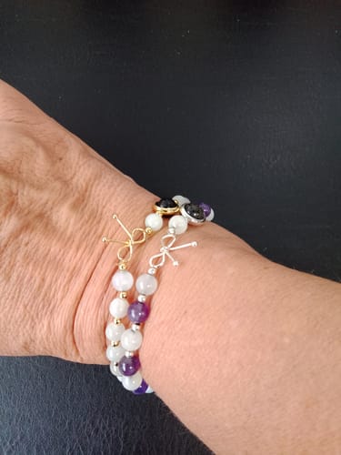 Customer photo review of Bracelet Anti-Ménopause en Pierre de Lune | Or fin