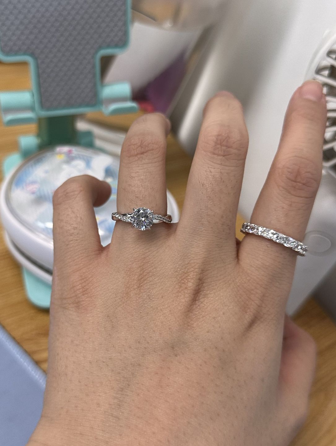 Customer photo review of S925 1.25 Carat Twist Round Cut Engagement Ring In Sterling Silver For Bridal & Daily Wear